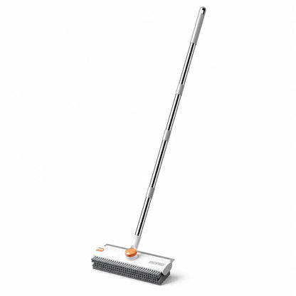 Heavy Duty Floor Cleaning Brush with Long Handle, Scrubber & Scraper